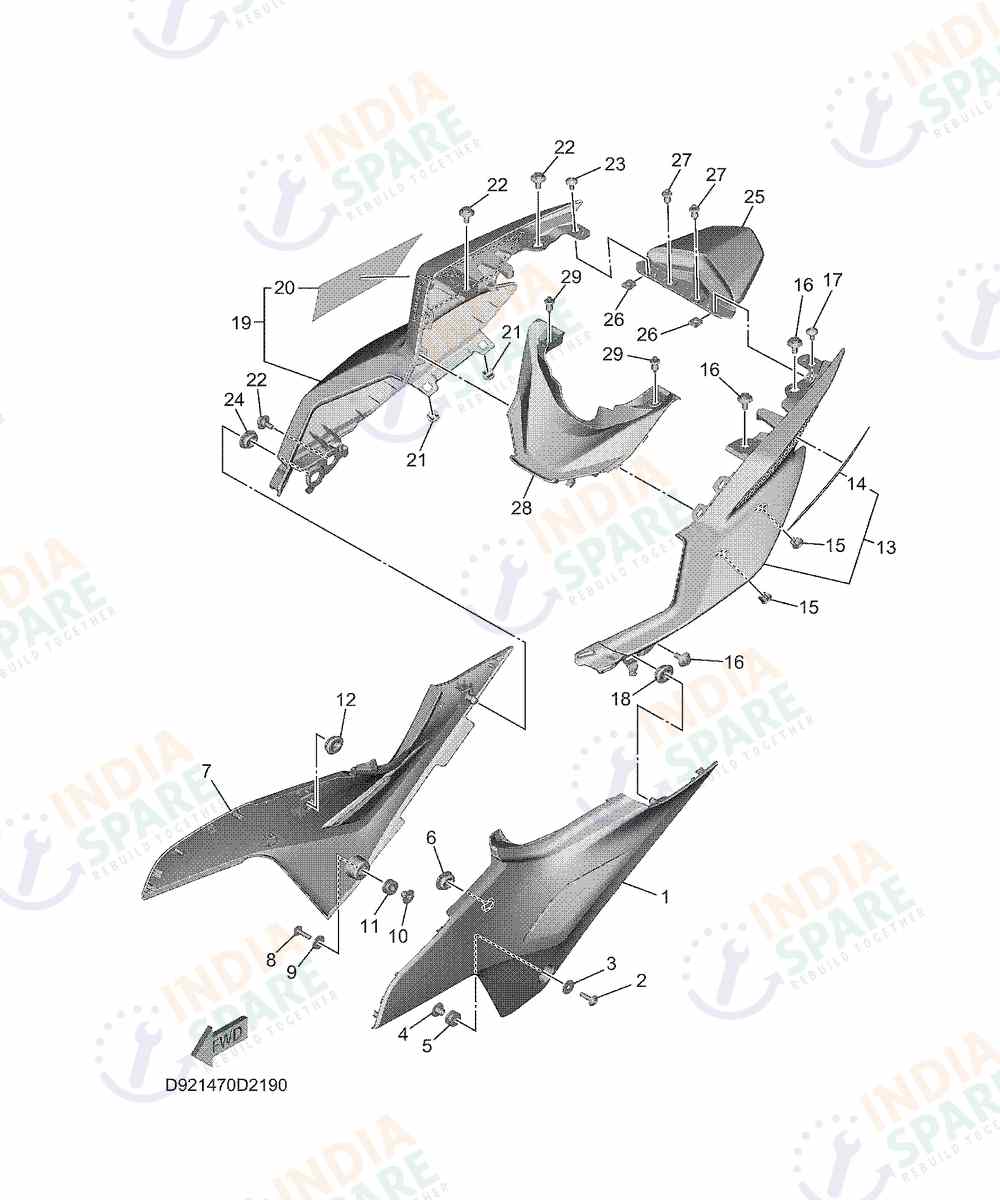YAMAHA D921 R2 200CC Series SIDE COVER